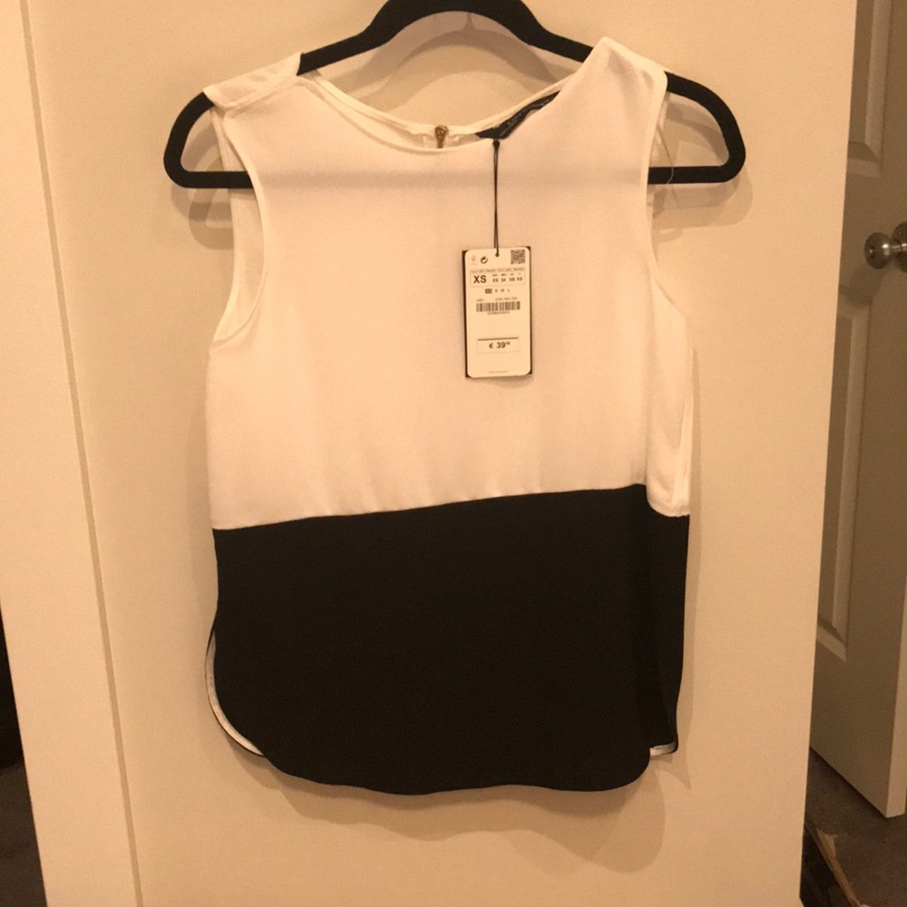 Zara two tone sleeveless top xs